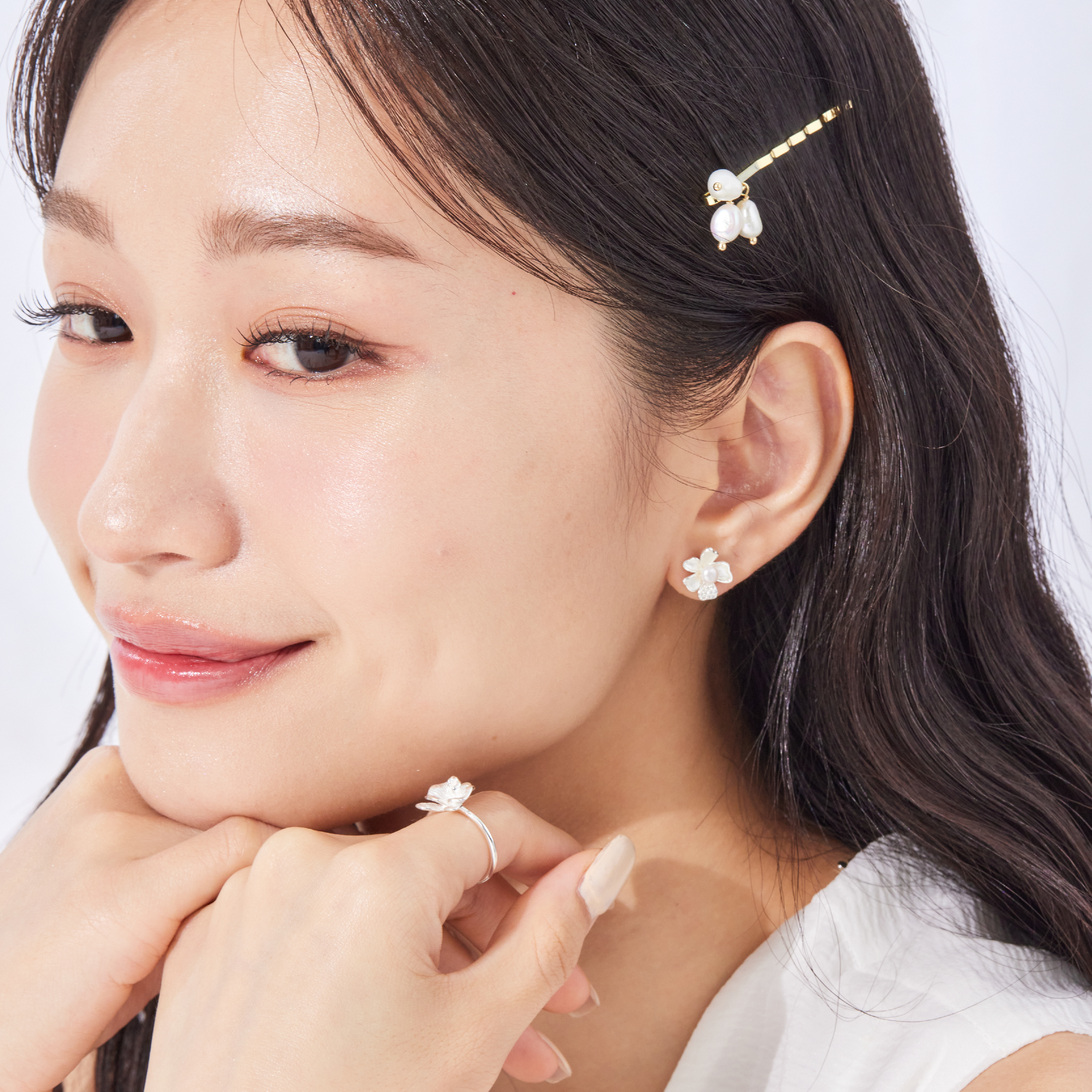 H039 | 銅鍍14K淡水珍珠髮夾