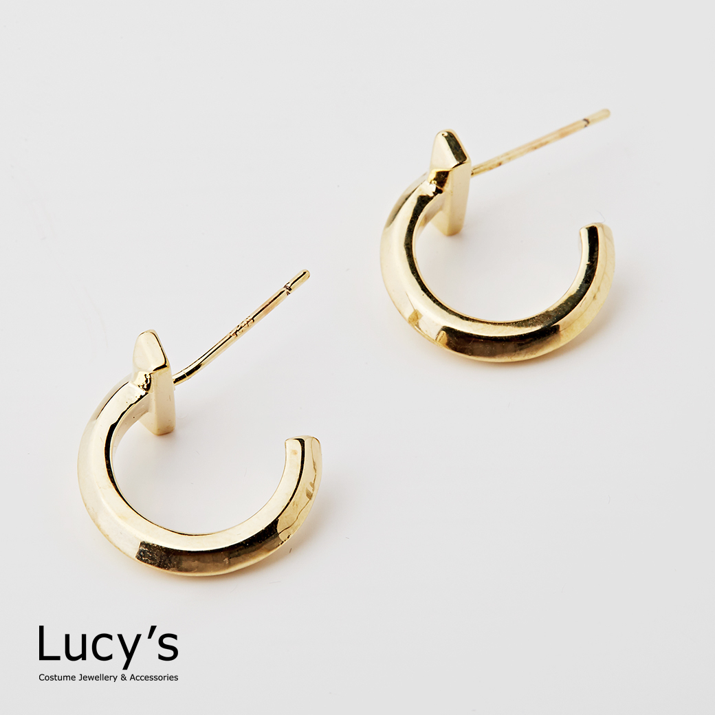 T字半環 耳環 (三色) (110001/110002/110003)