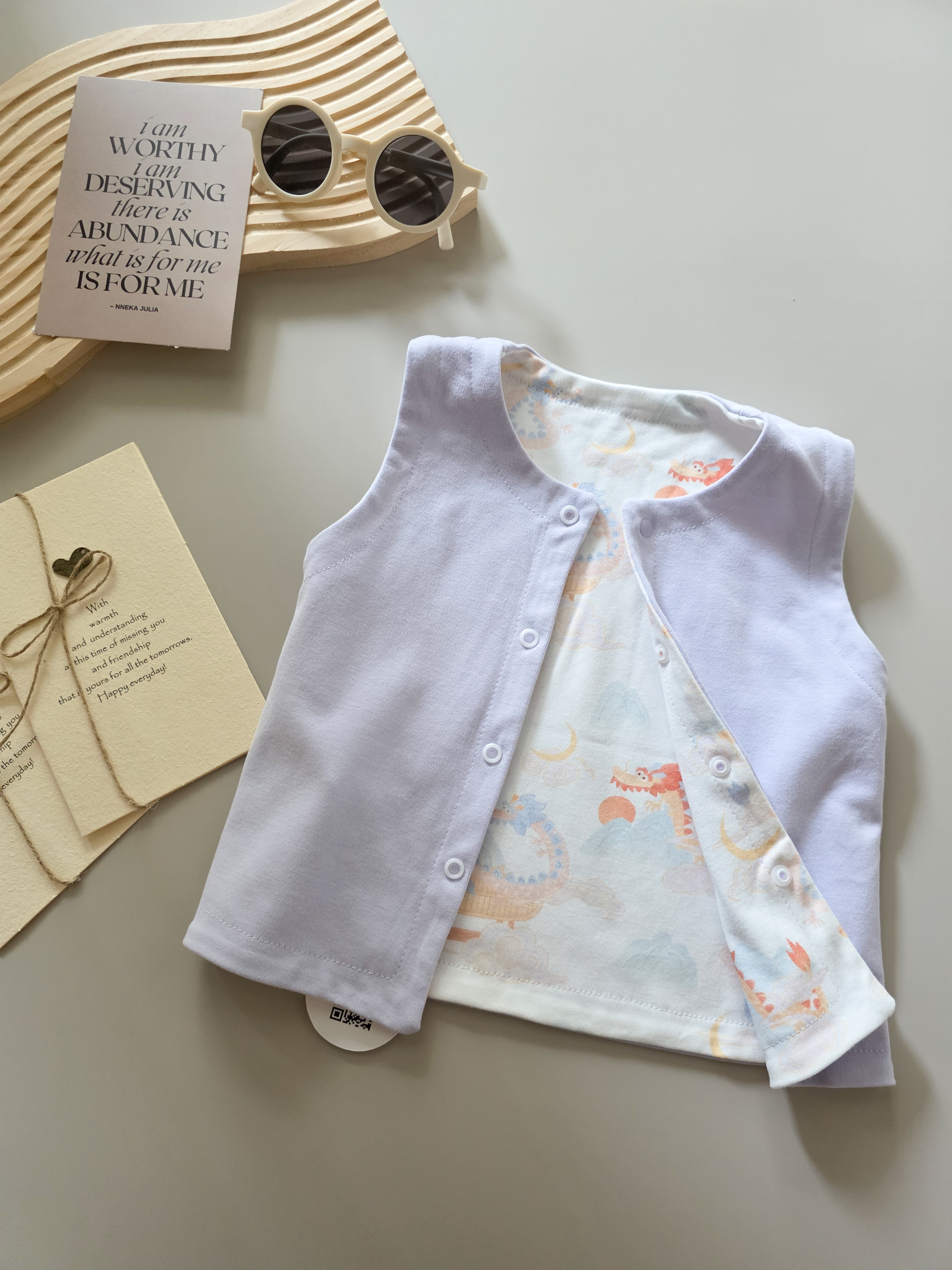 紫色飛龍 寶寶純棉背心