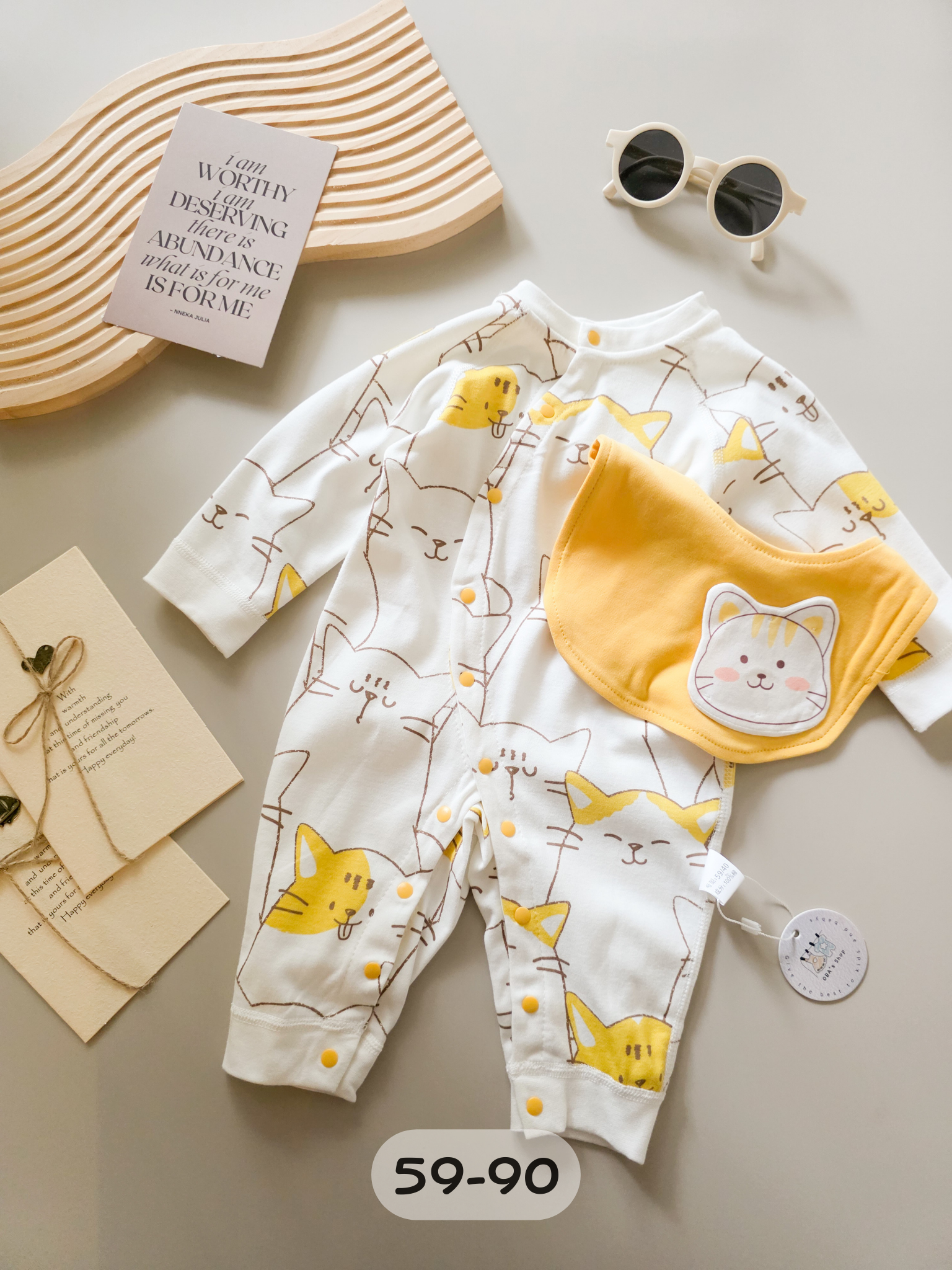 [含圍兜] 喵嗚好心情 長袖連身衣