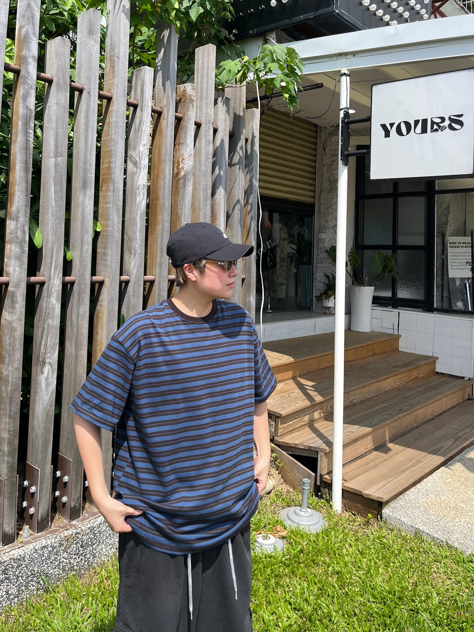 正韓 寬版雙條紋Tee (2colors)