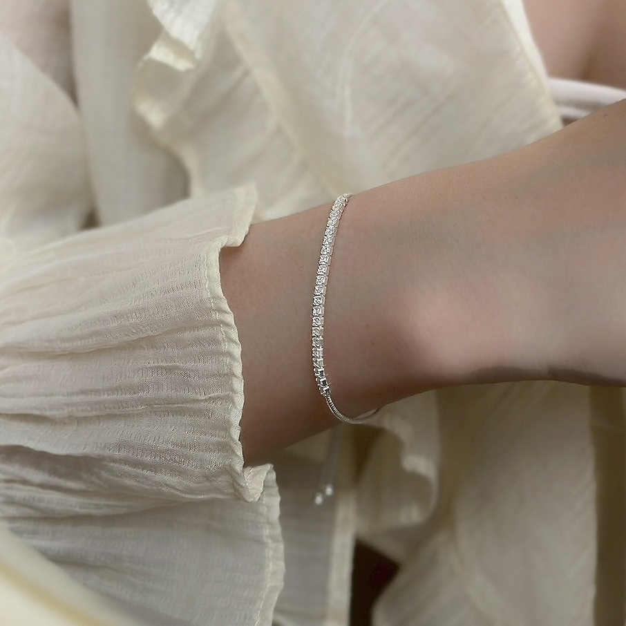 K104排鑽伸縮純銀蛇骨手鏈