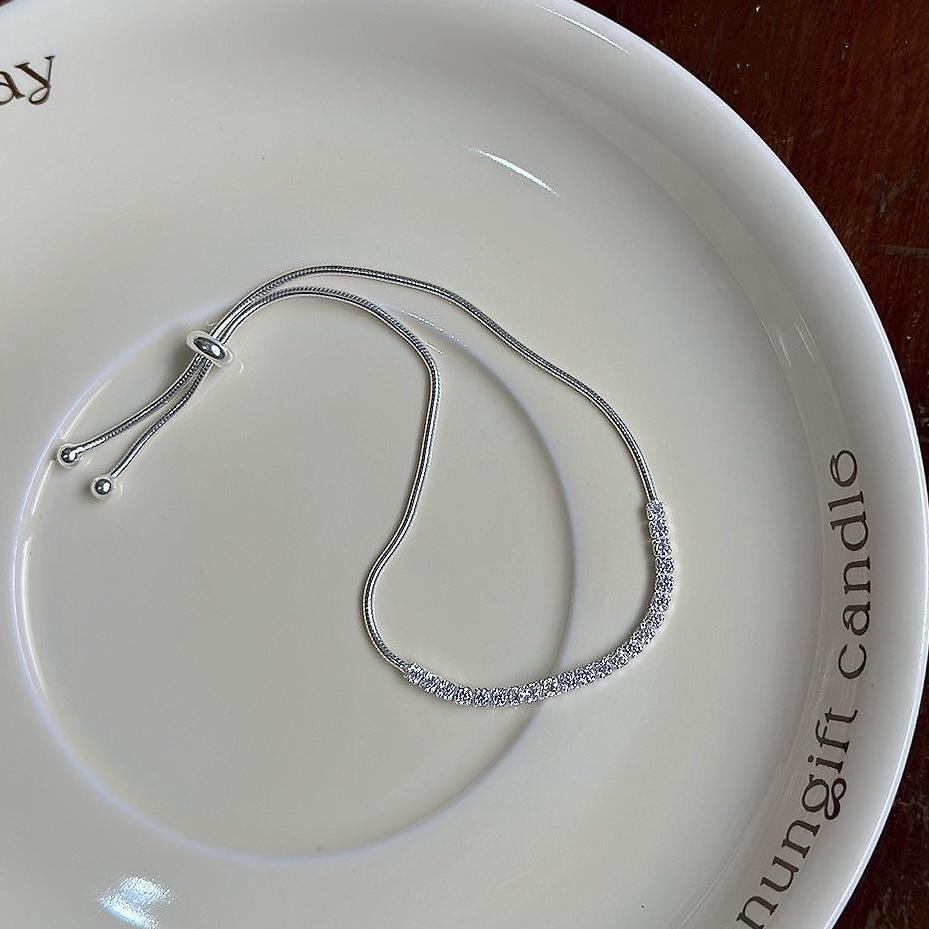 K104排鑽伸縮純銀蛇骨手鏈