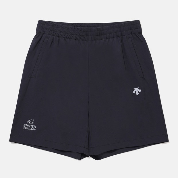 DESCENTE 迪桑特 經典 小LOGO 機能短褲 三鐵聯名款 黑色