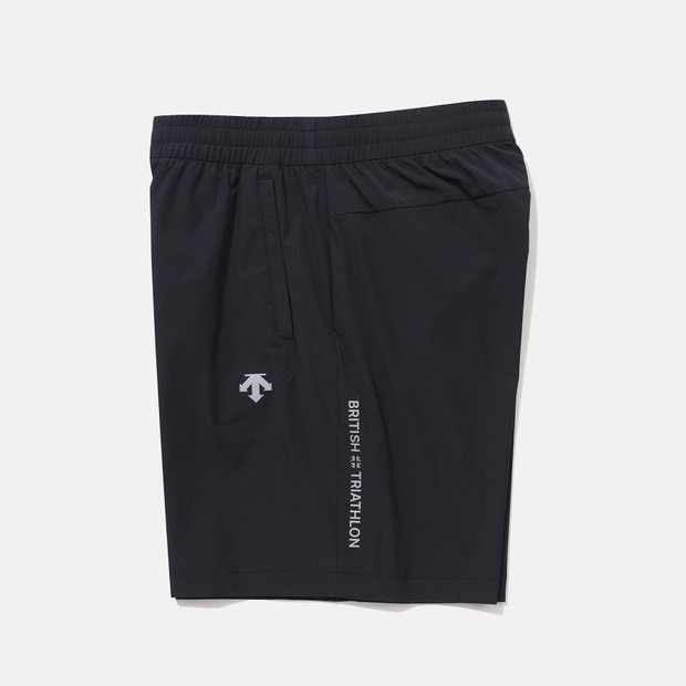 DESCENTE 迪桑特 經典 小LOGO 機能短褲 三鐵聯名款 黑色