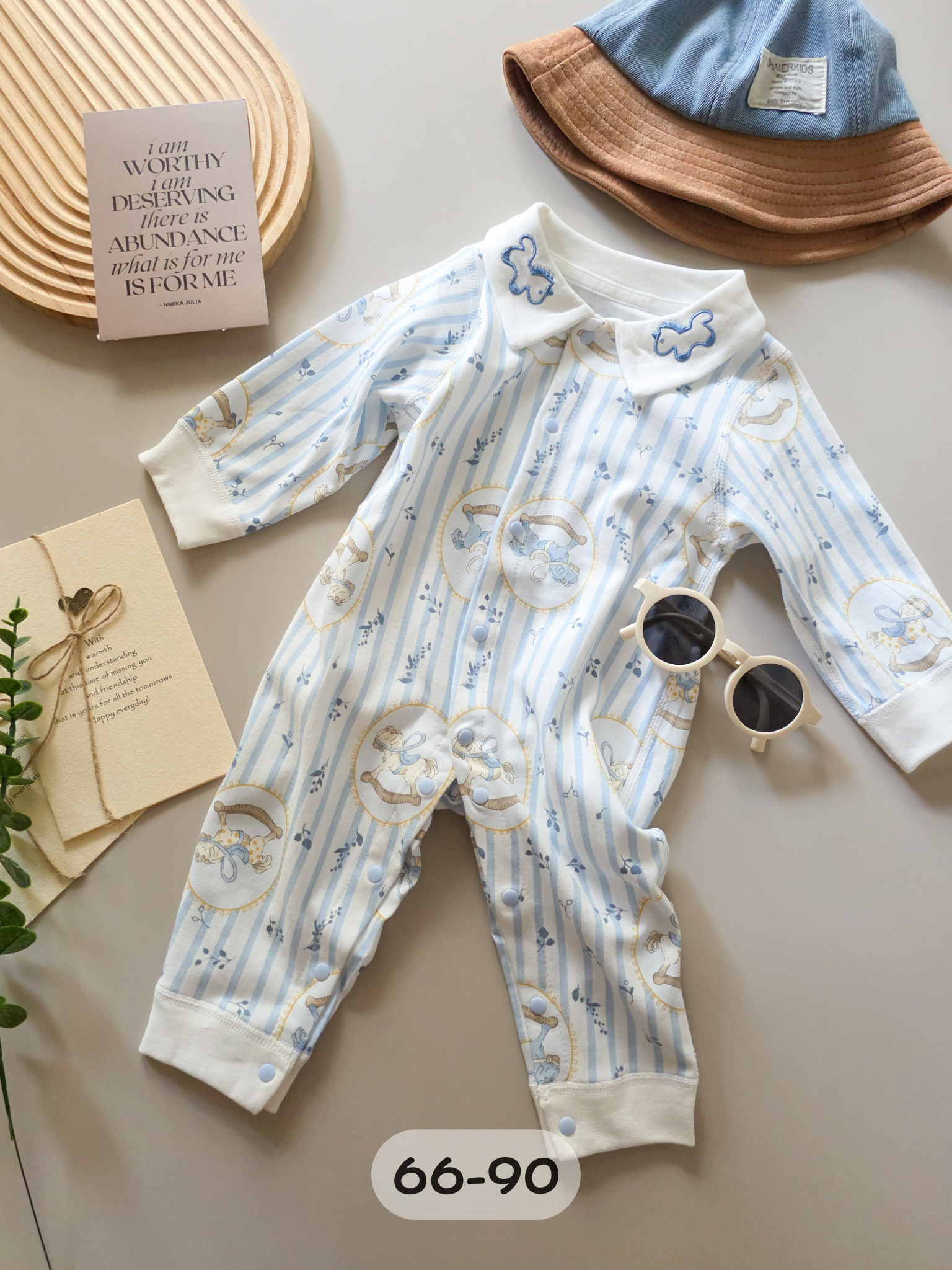 藍色木馬 長袖連身衣