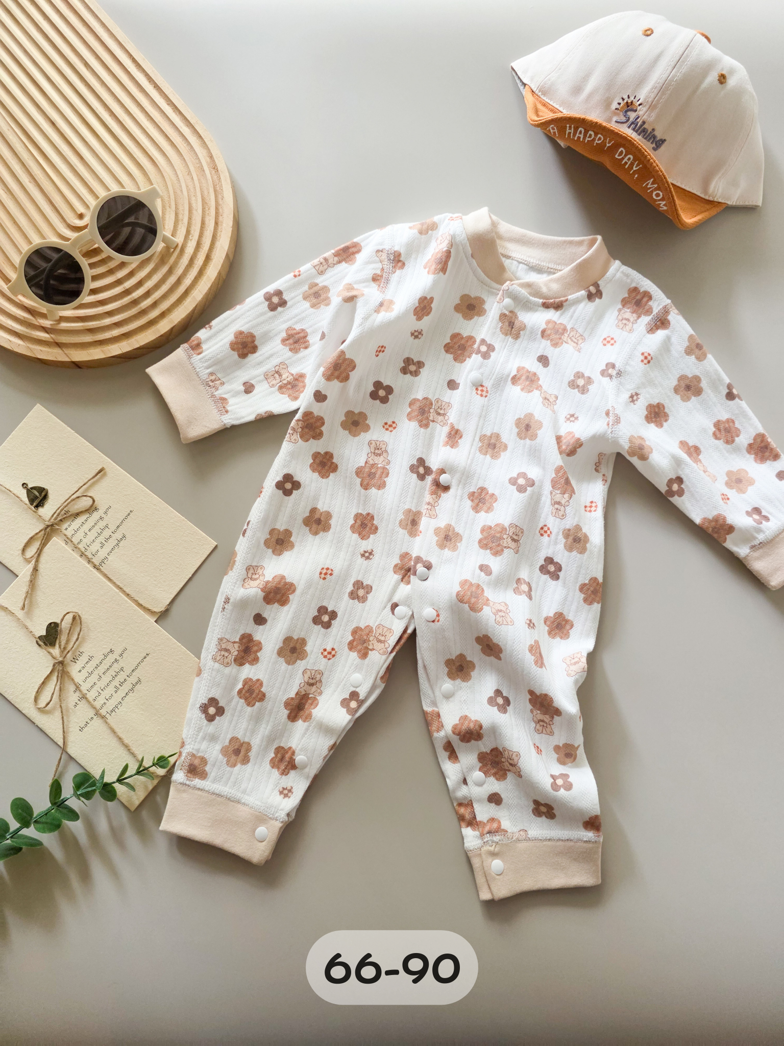 可可花花熊 長袖連身衣