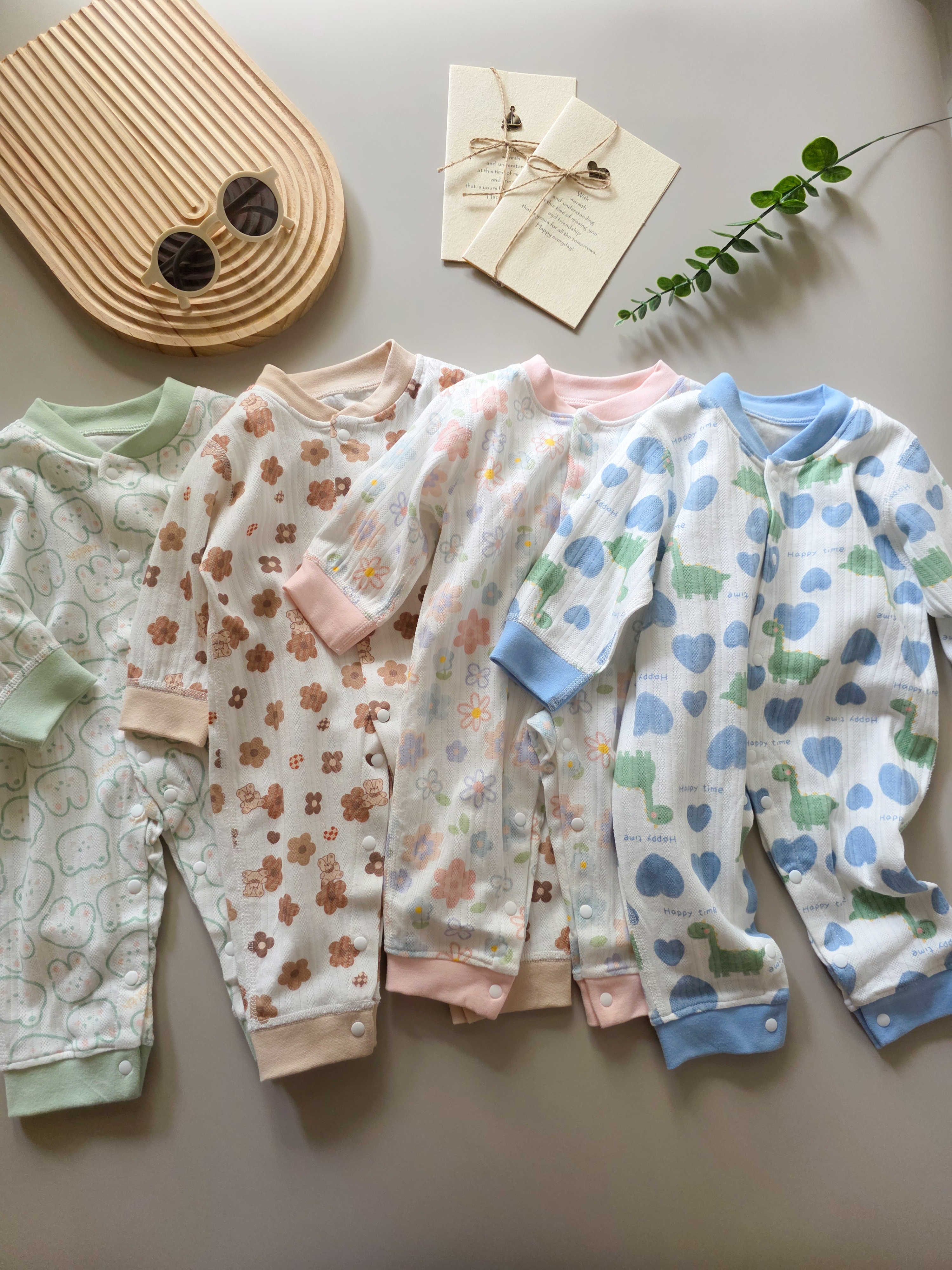 可可花花熊 長袖連身衣