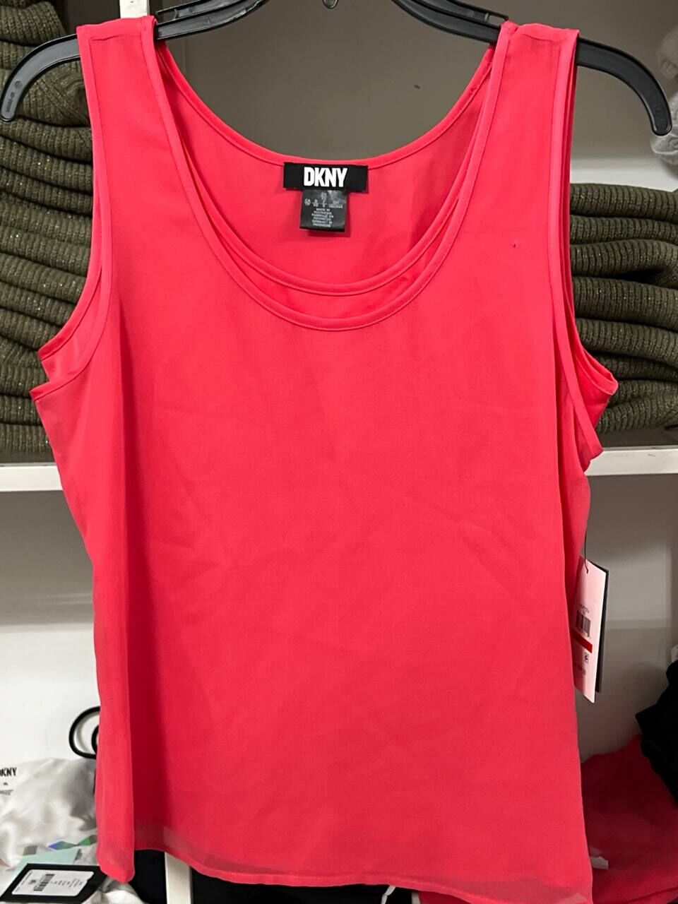 [S] DKNY RED SLEEVELESS CAMI TANK TOP SHELL, UD4TY374-8CL [FINAL SALE] (SD1543)