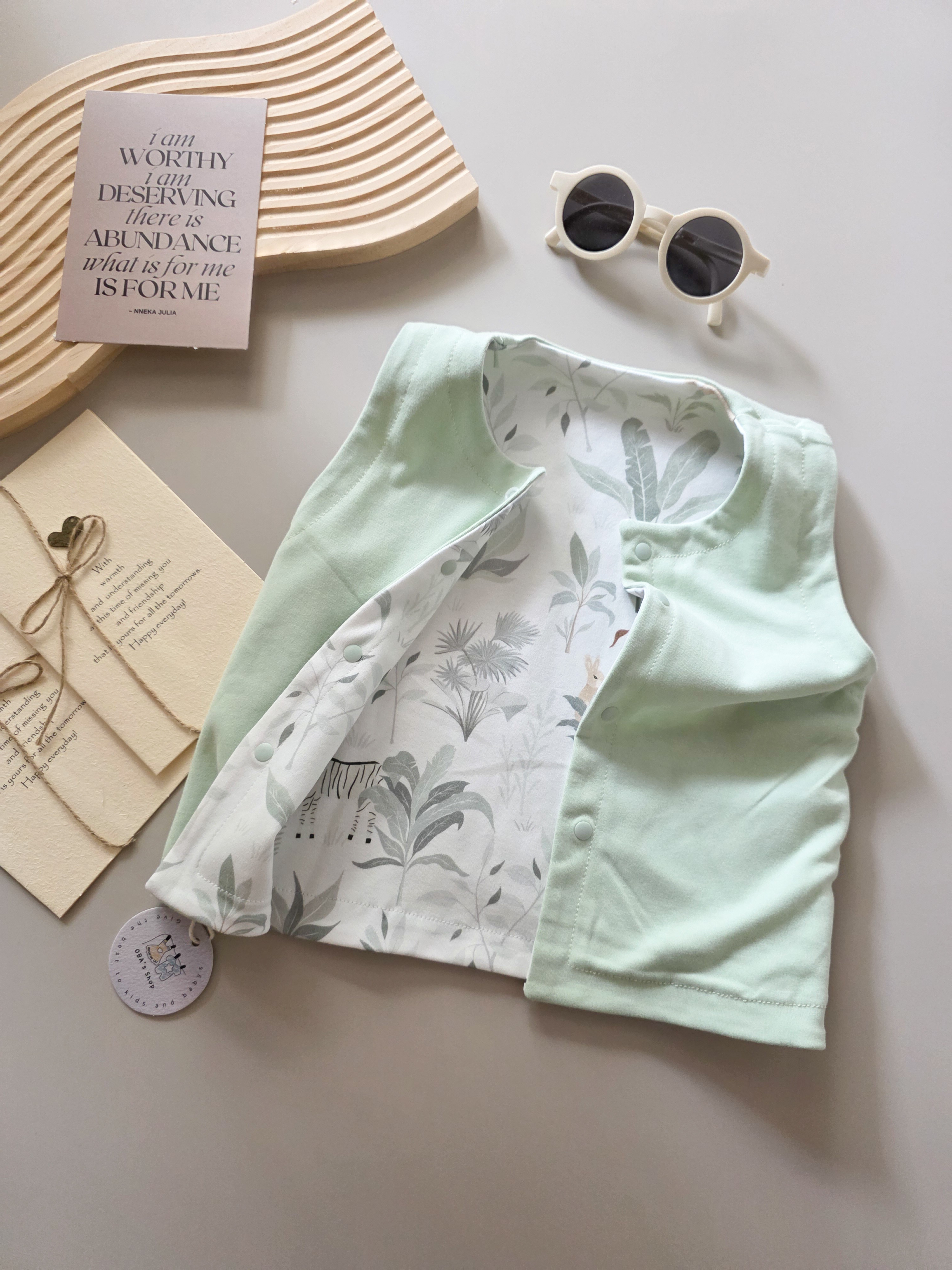 綠色動物王國 寶寶純棉背心