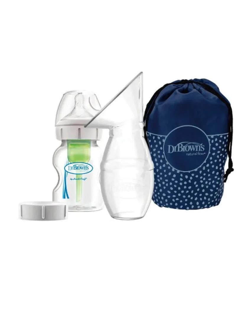 Dr Brown｜矽膠母乳收集泵連排氣奶樽 5oz