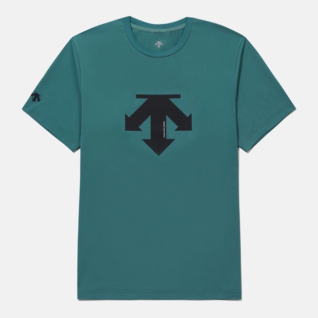 DESCENTE 迪桑特 經典大LOGO款 短袖 湖水綠