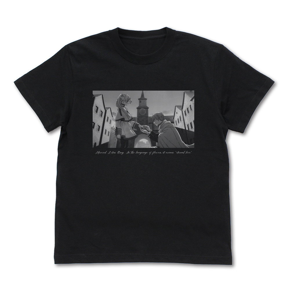 Cospa 0908 フリーレン＆ヒンメル「鏡蓮華の指輪」Tシャツ [葬送のフリーレン] BLACK