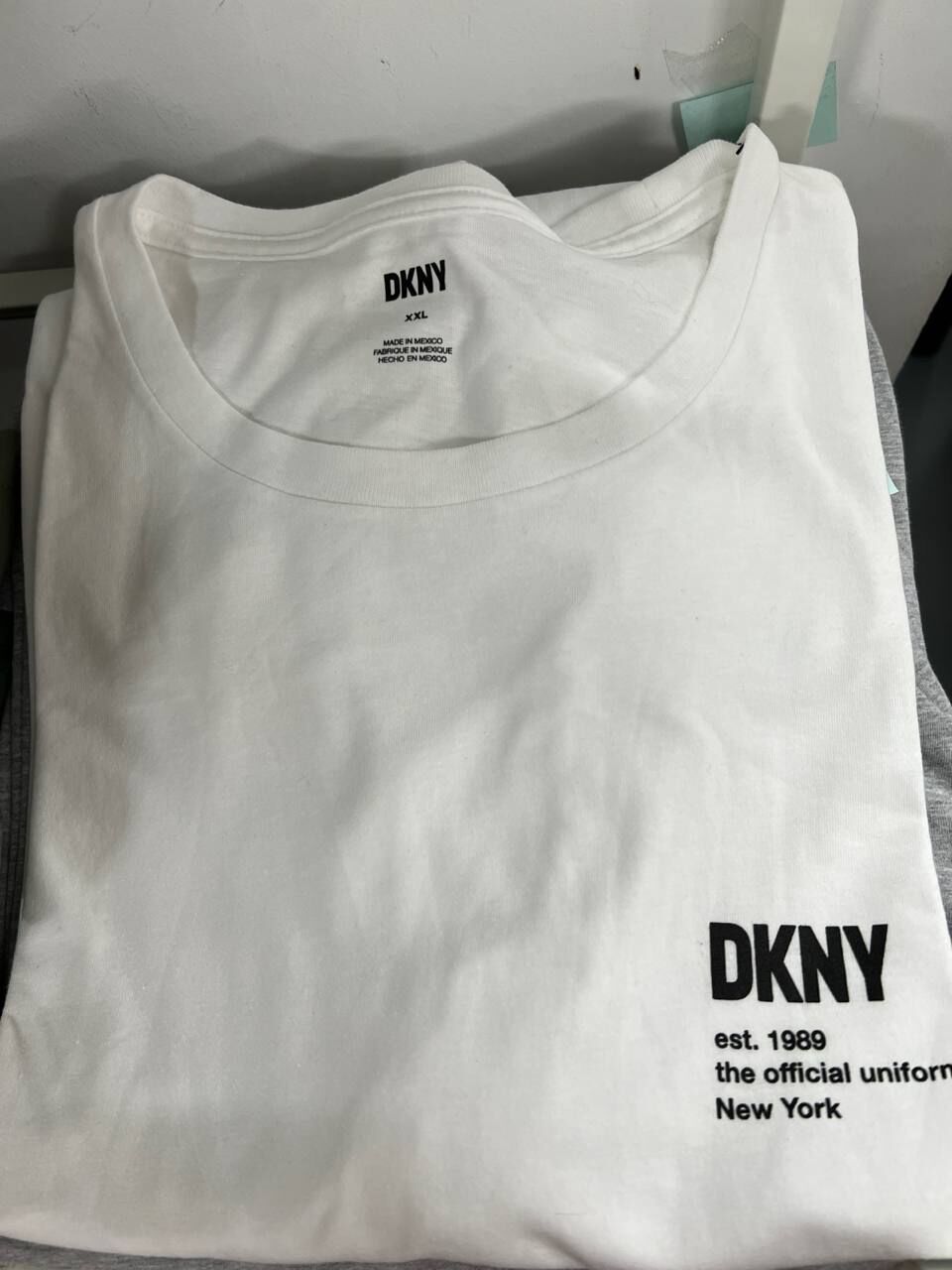 [S] DKNY WHITE LOGO PATCH PRINT T-SHIRT, M9910203-WHT (SD1549)