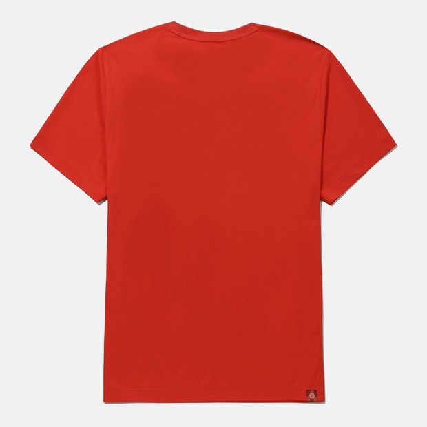 DESCENTE 迪桑特 經典大LOGO款 短袖 橘紅色