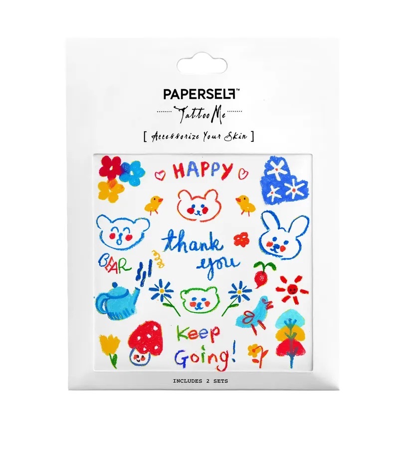 Paperself｜熊＆兔 好朋友 Kidult 刺青紋身貼紙