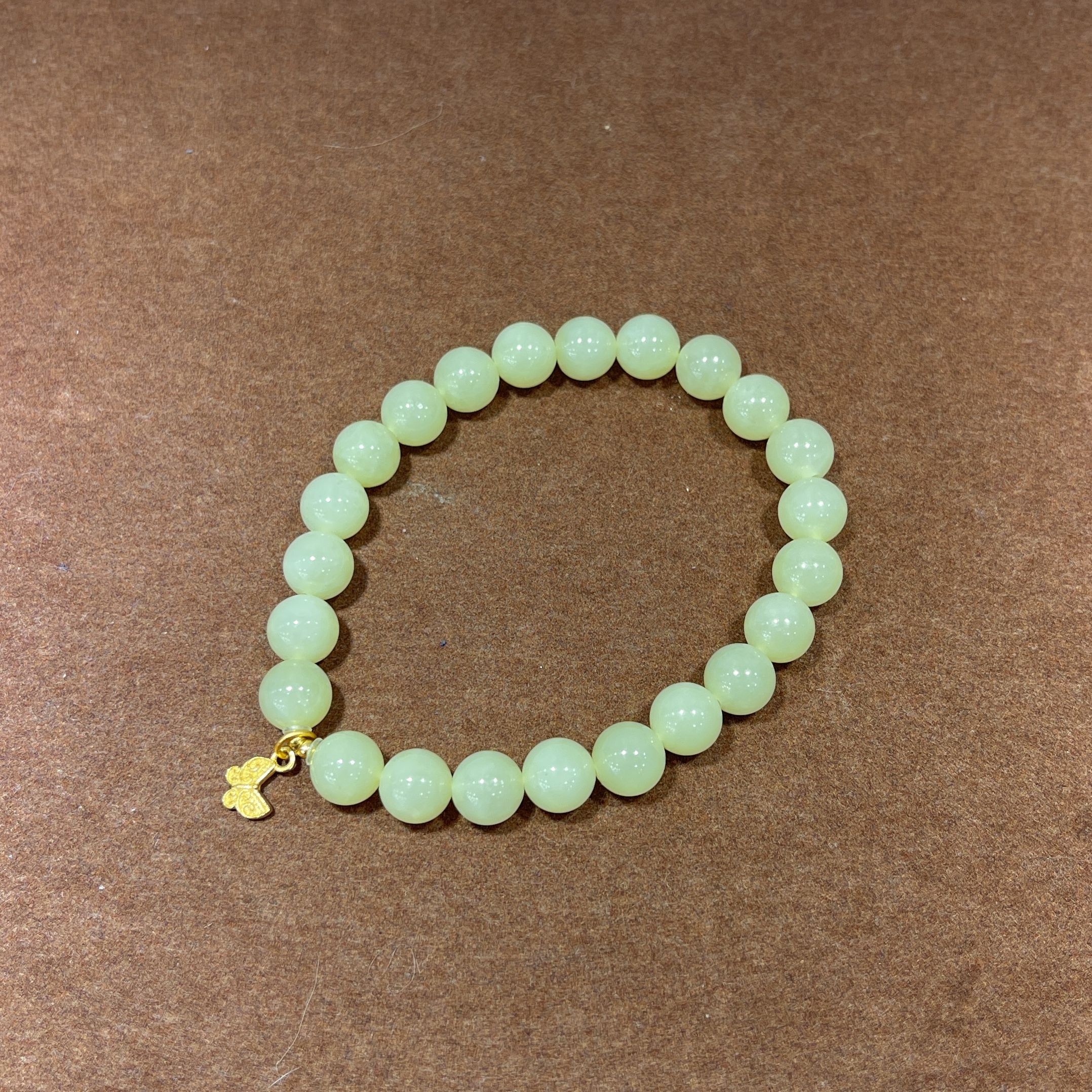 0901ht101-和田玉-8m黃口手串蝴蝶款/條（A101）