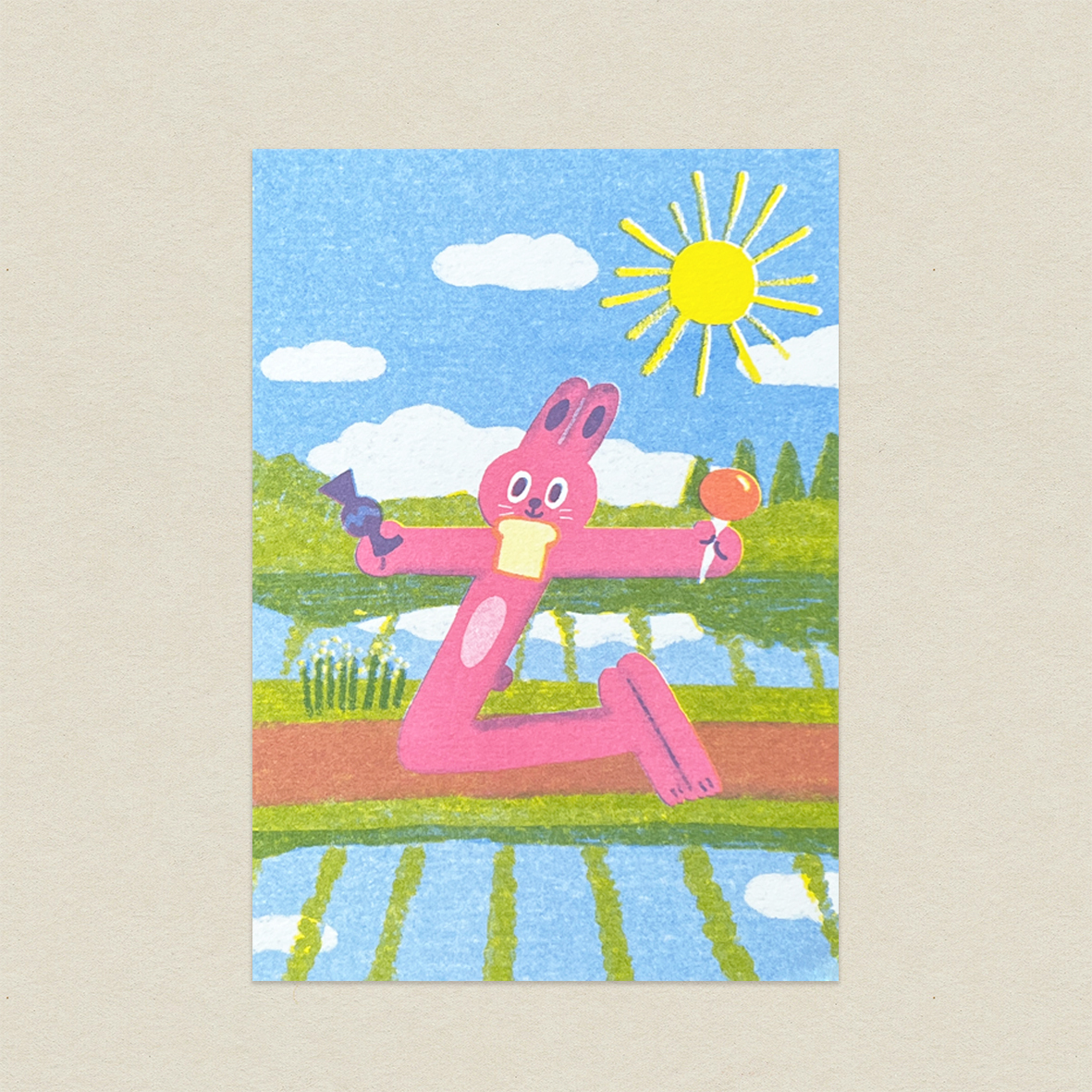 兔子的「ㄊ」/孔版印刷明信片