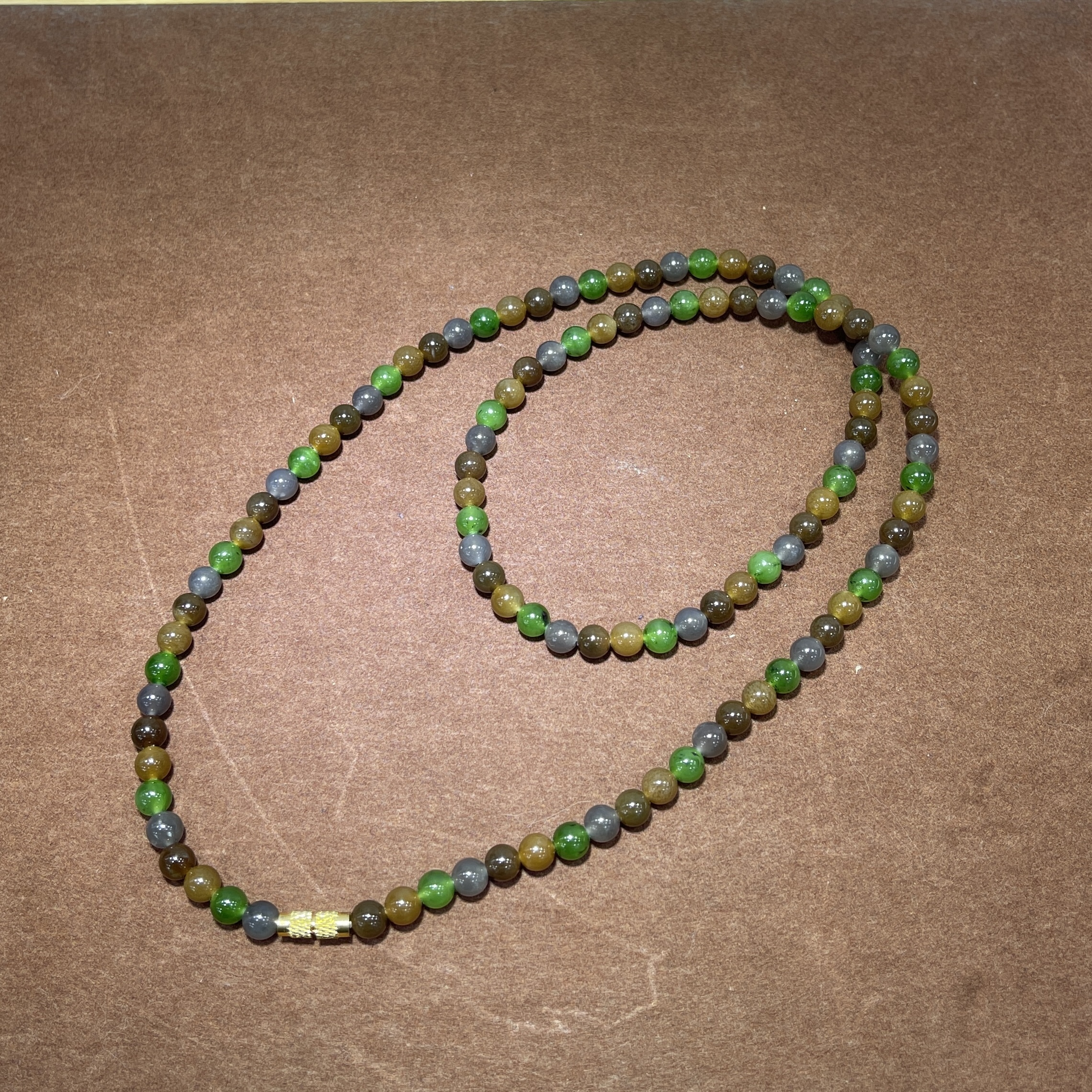 0901ht115-和田玉-深色6m樓蘭108項鏈/件（A115）