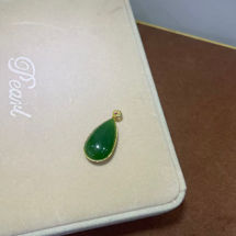 0901ht130-和田玉-18K碧玉双蛋面水滴(A130)