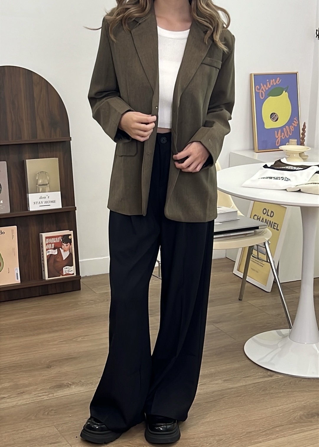 後鬆緊 垂墜感 西裝褲