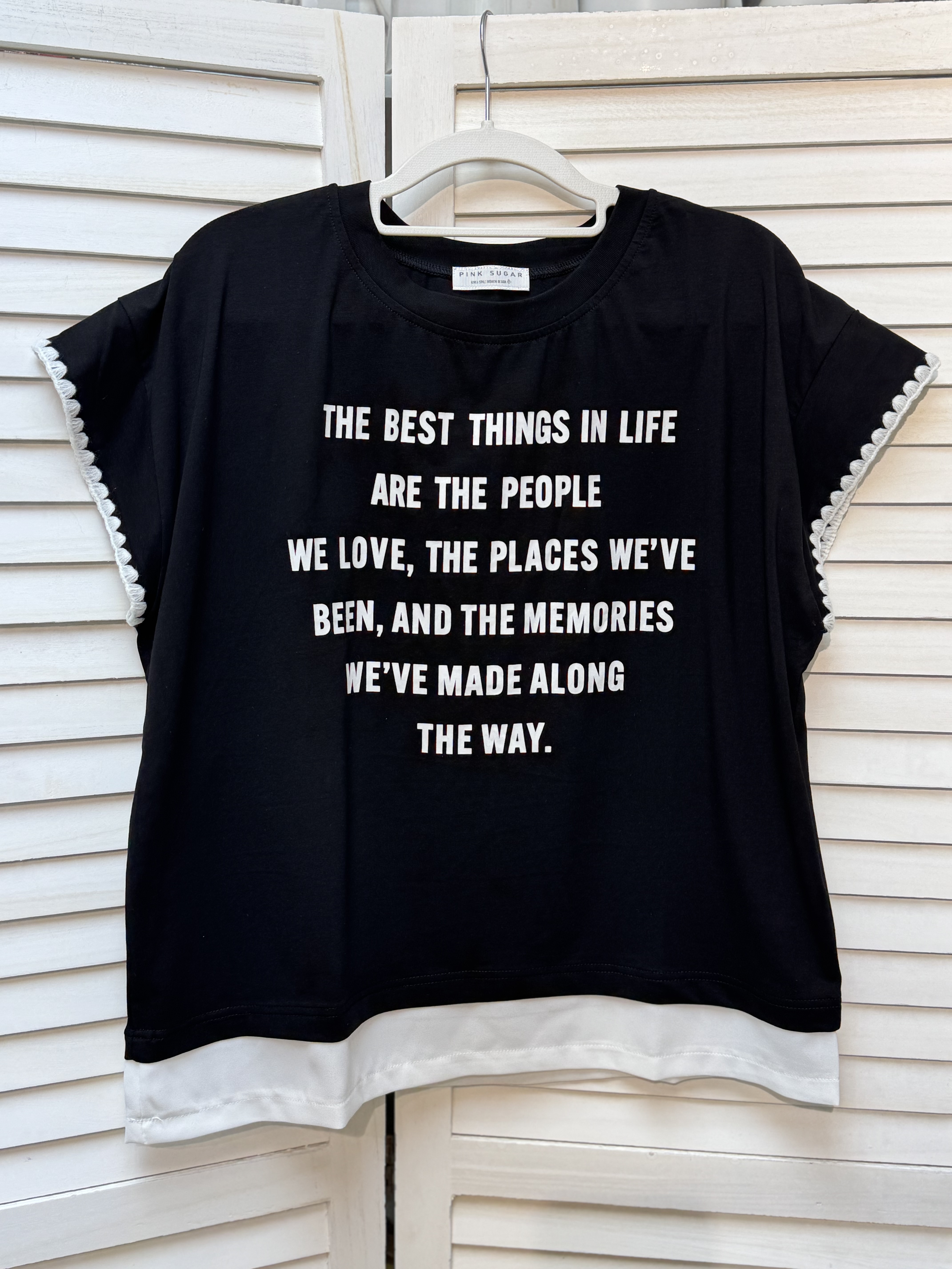 G14 字母併雪紡TOP 胸44 長22