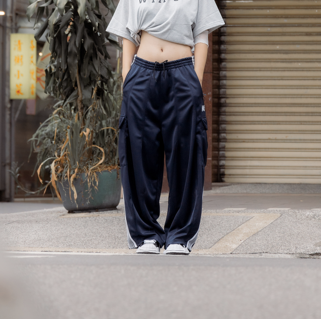 NEEDLES X HUMMINGBIRDS H.D. TRACK PANTS 別注款 口袋 運動長褲 藍色