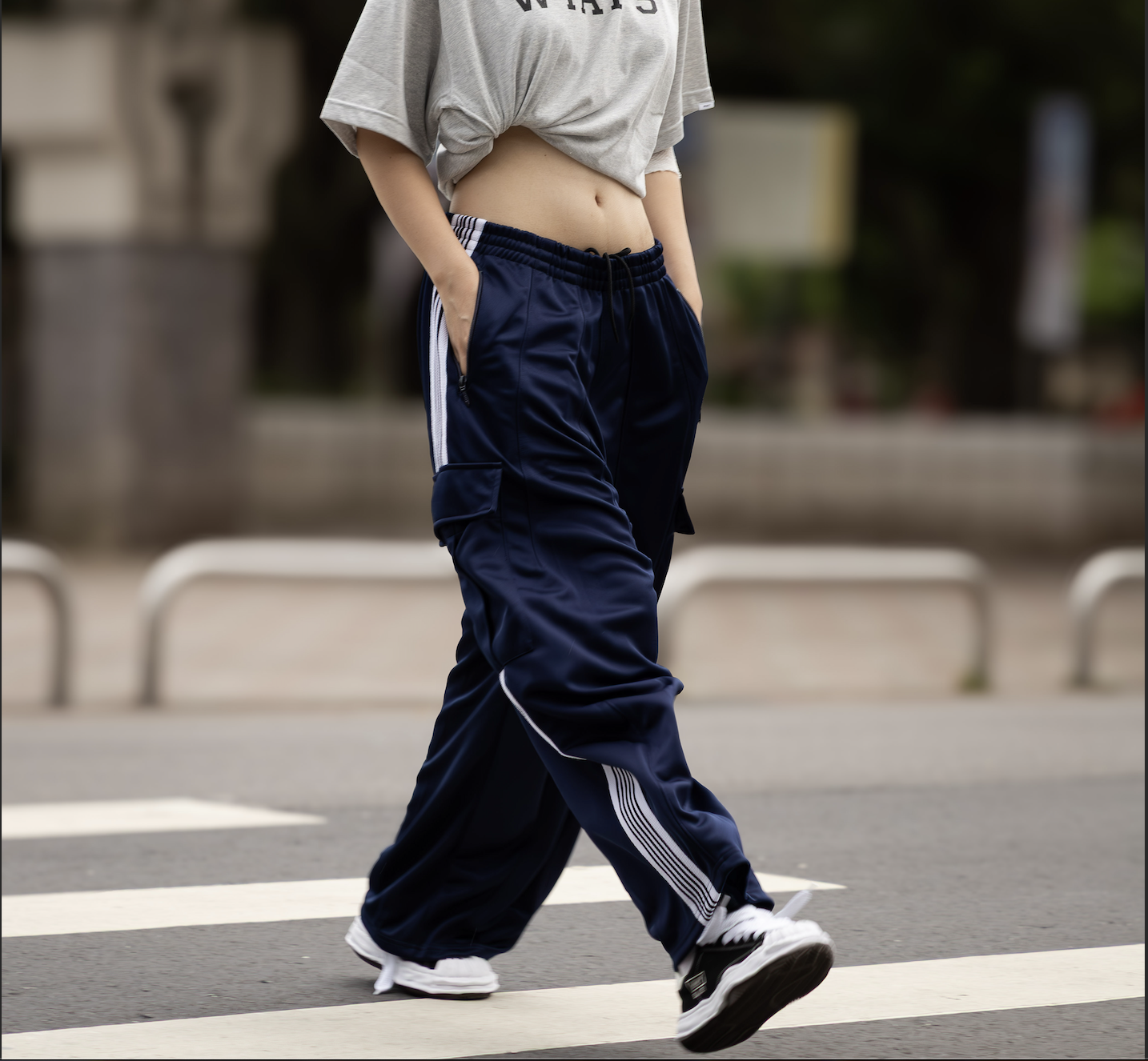 NEEDLES X HUMMINGBIRDS H.D. TRACK PANTS 別注款 口袋 運動長褲 藍色