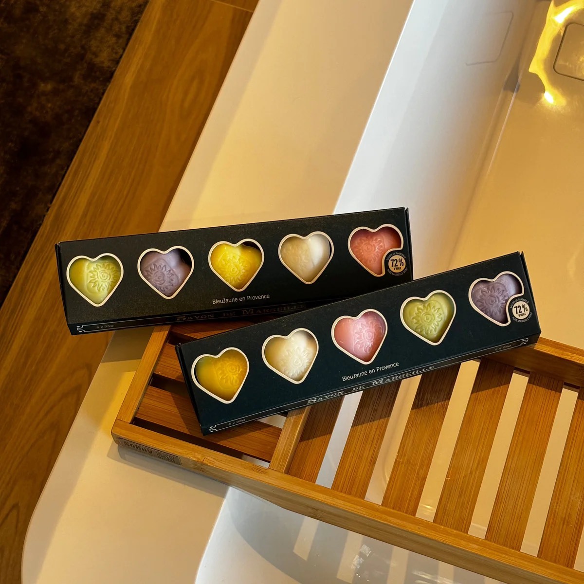 【Bleujaune en Provence】經典花萃心型馬賽皂組合