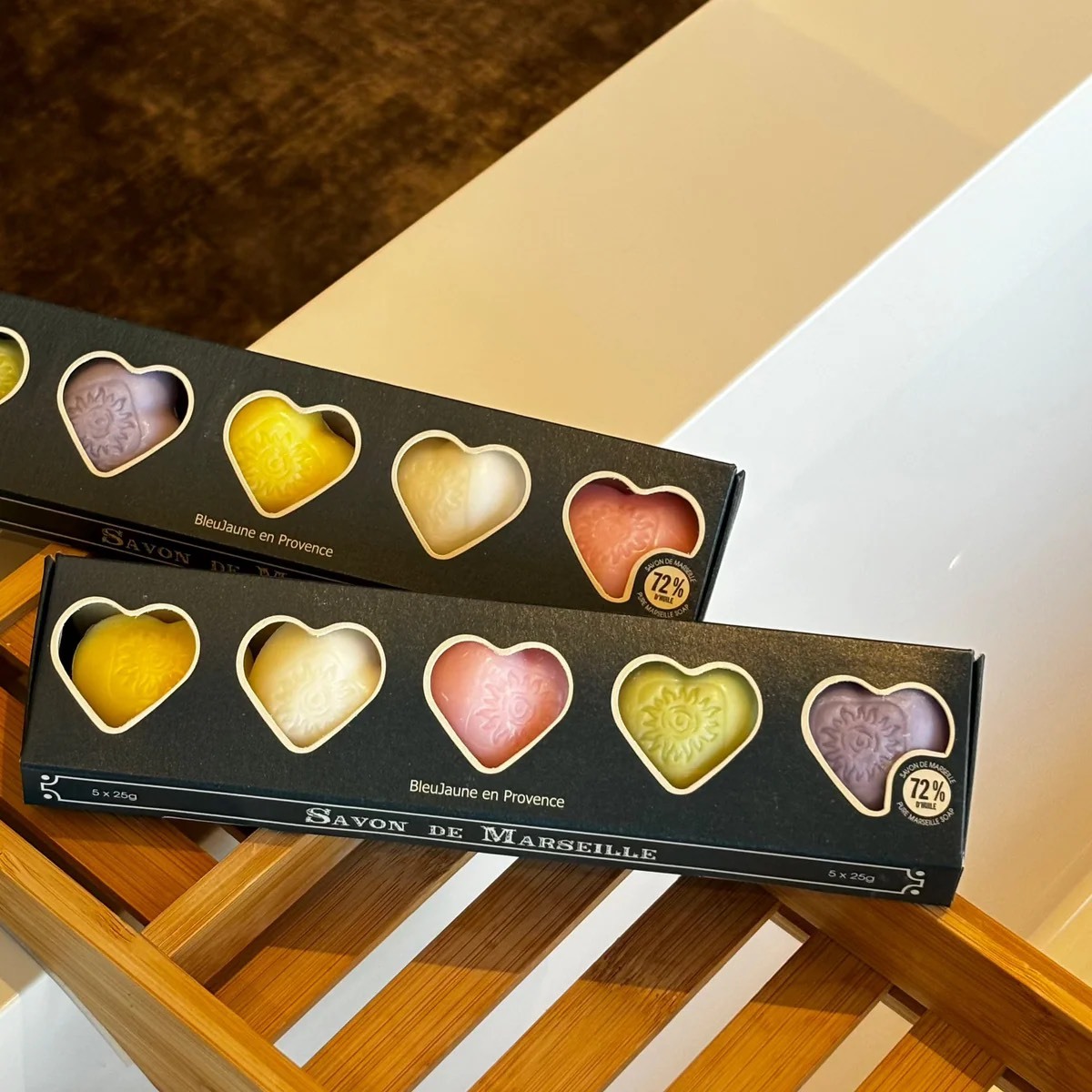 【Bleujaune en Provence】經典花萃心型馬賽皂組合