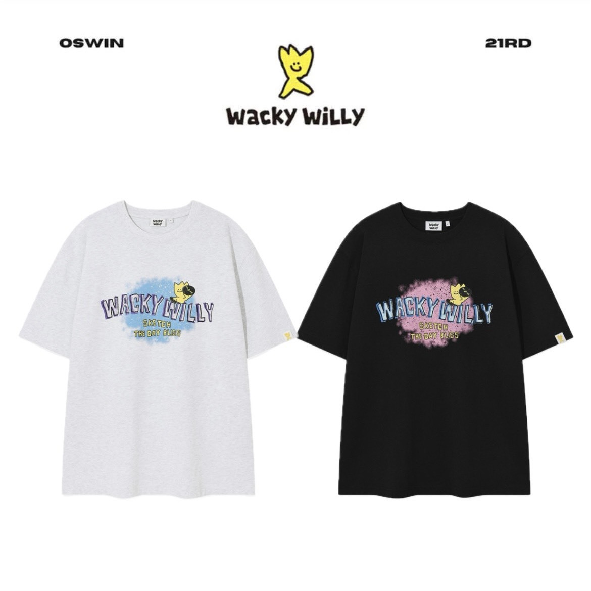 韓國 Wacky Willy 小飛人 漫畫風塗鴉短袖上衣