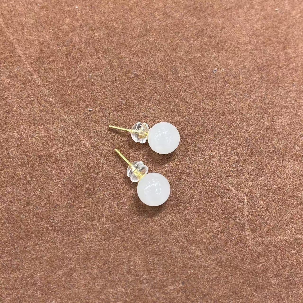 0901ht03-和田玉-8m白玉耳釘/個（福利）（A3）