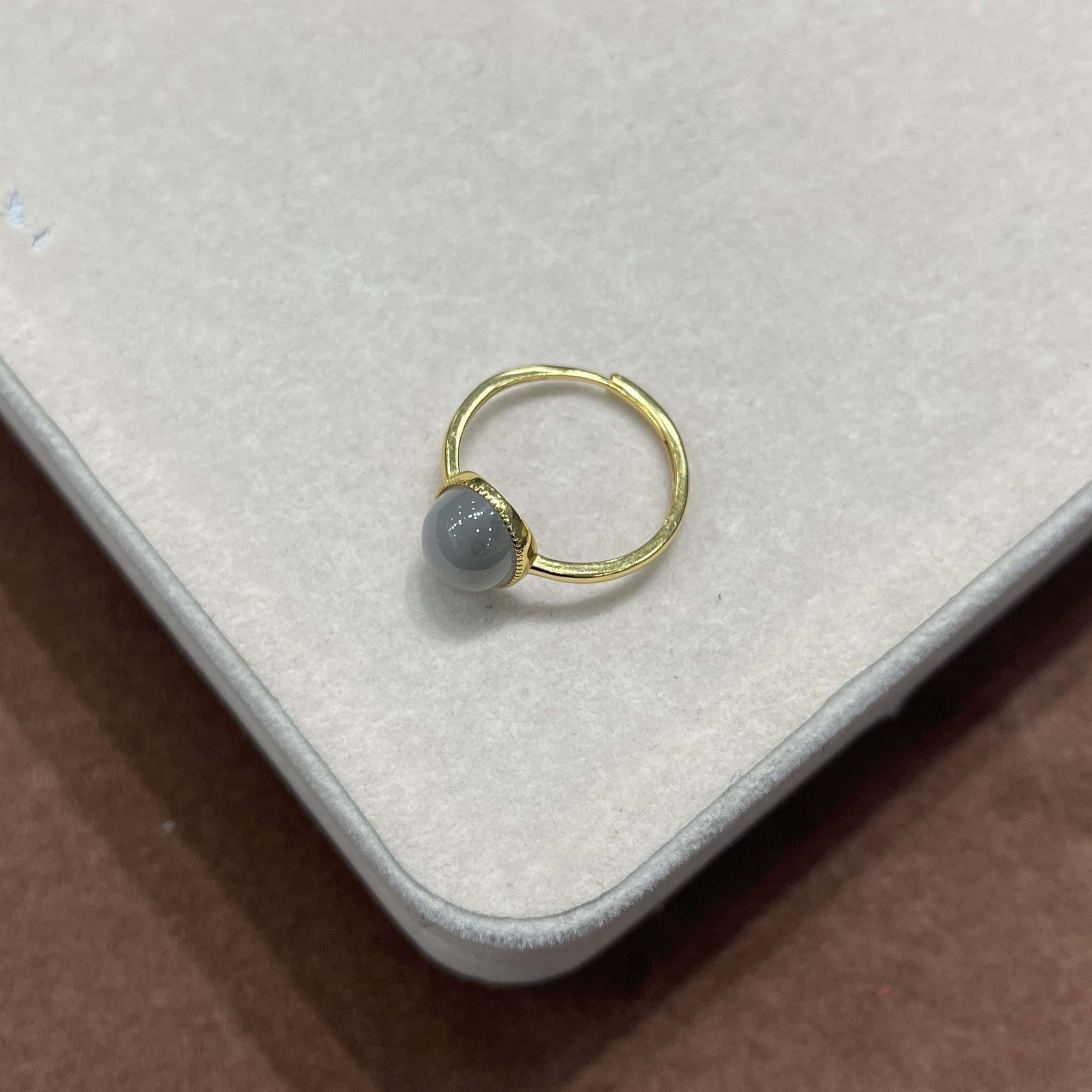 0901ht13-和田玉-煙紫銀鑲戒指/個（福利）（A13）