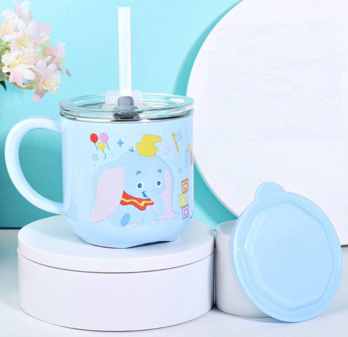 迪士尼小飛象| 不鏽鋼杯連蓋 (260ml) (吸管 | 直飲)