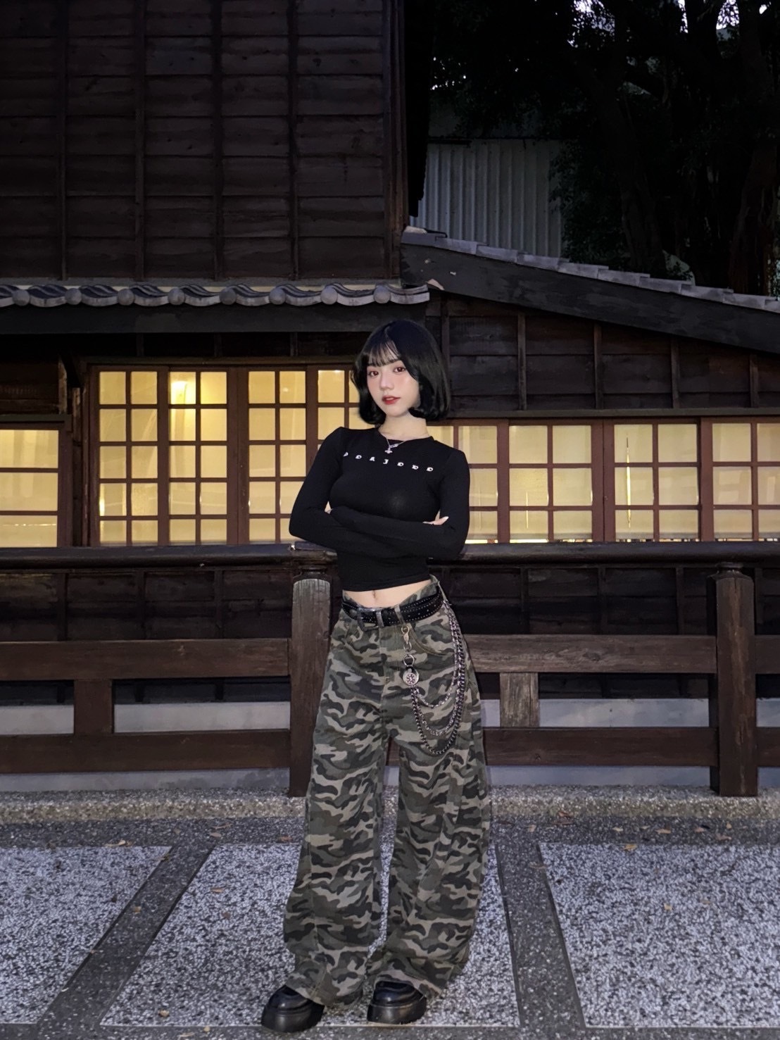 (GOAL) 美式老虎圖騰正肩薄長袖 R9175