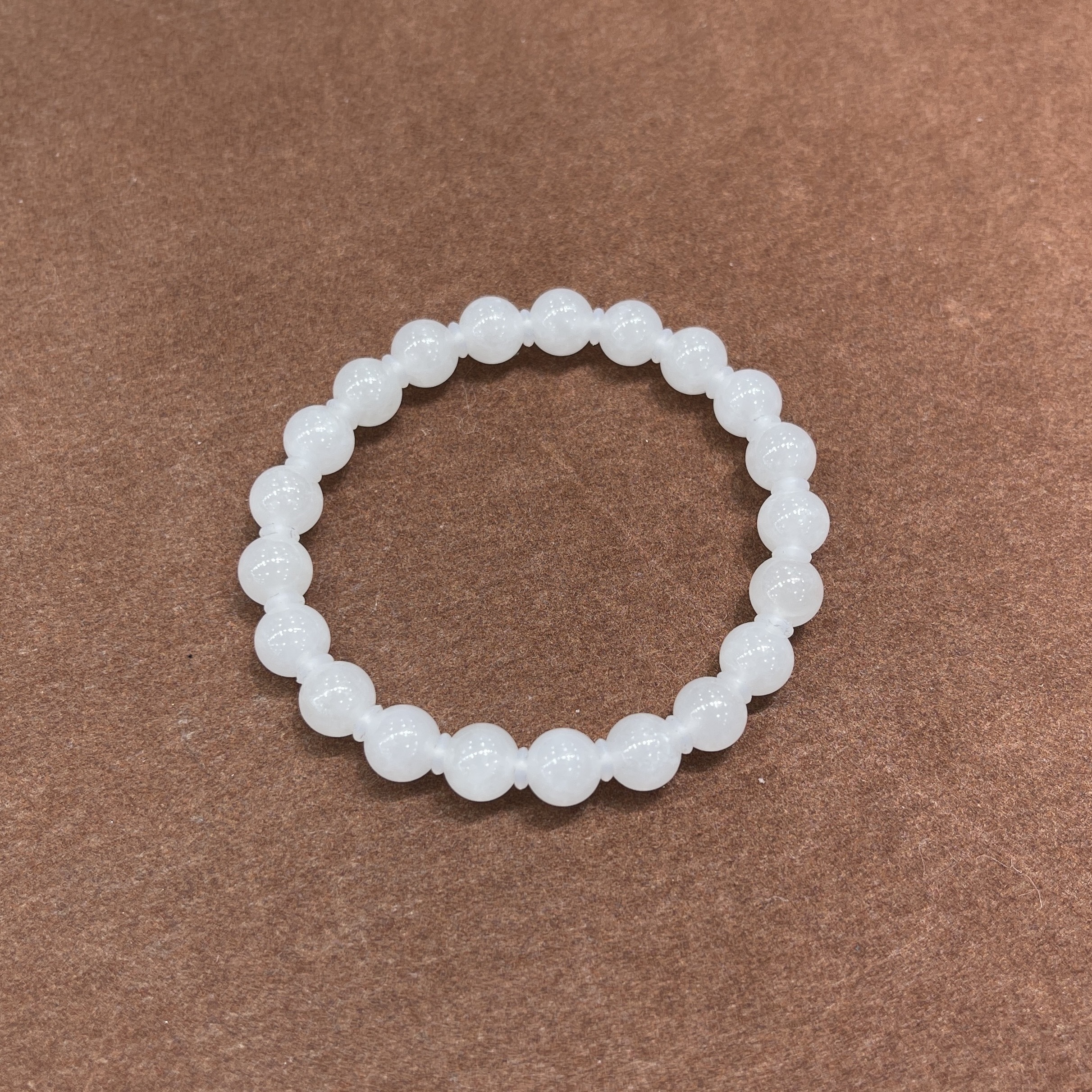 0901ht24-和田玉-8m白玉素圈手串/個（A24）