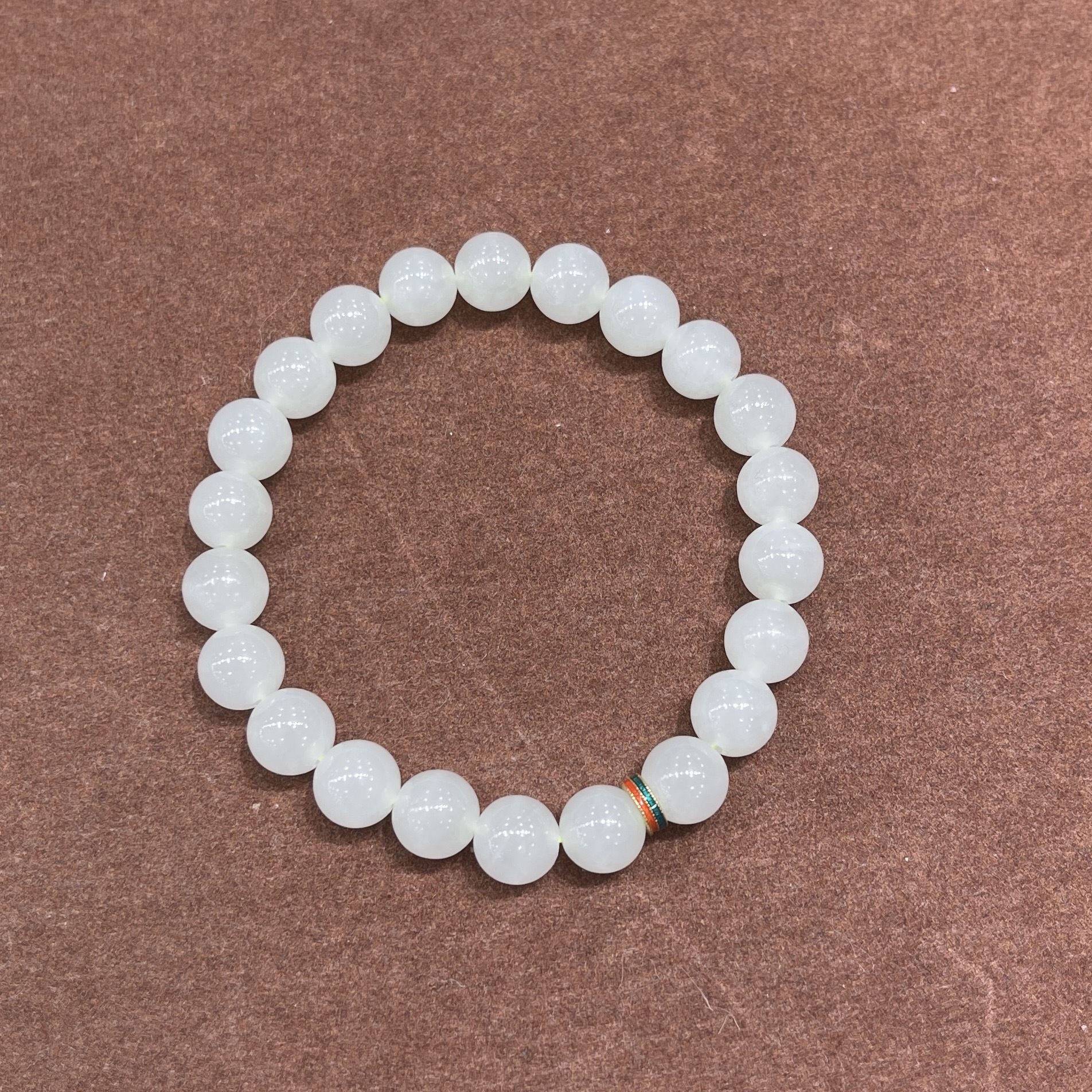 0901ht25-和田玉-8m琺瑯彩手串/個（A25）