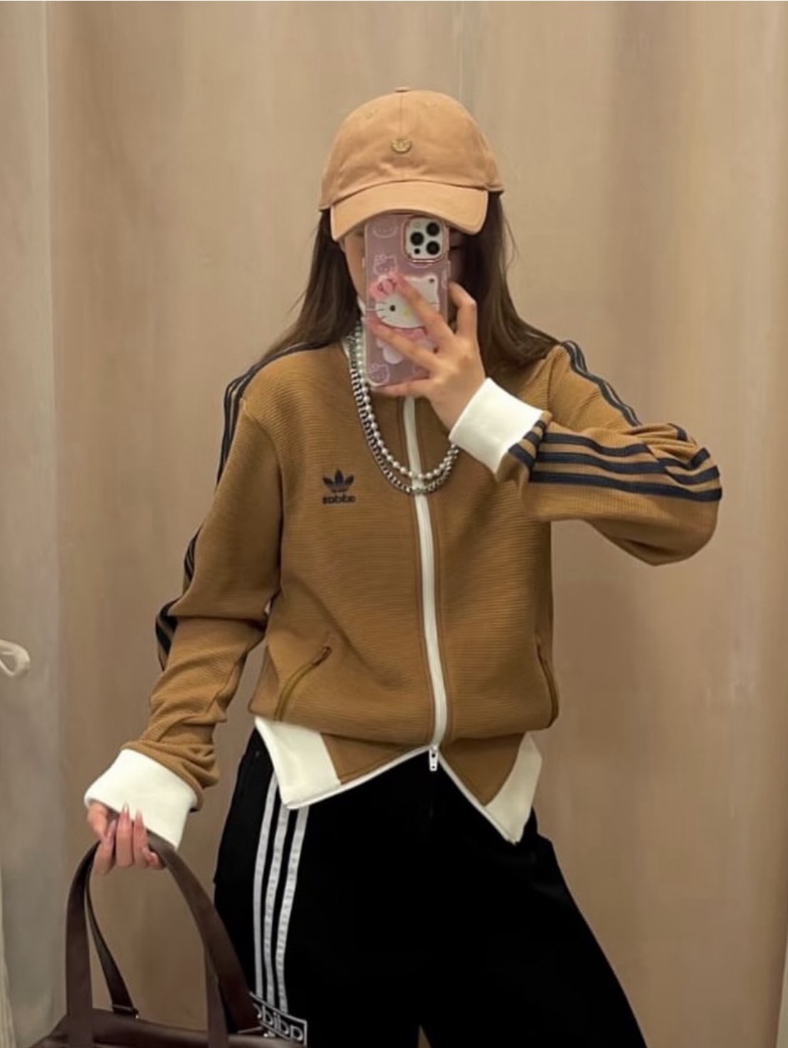 Adidas Originals TRACK TOP 華夫格 外套 棕色 KB8952