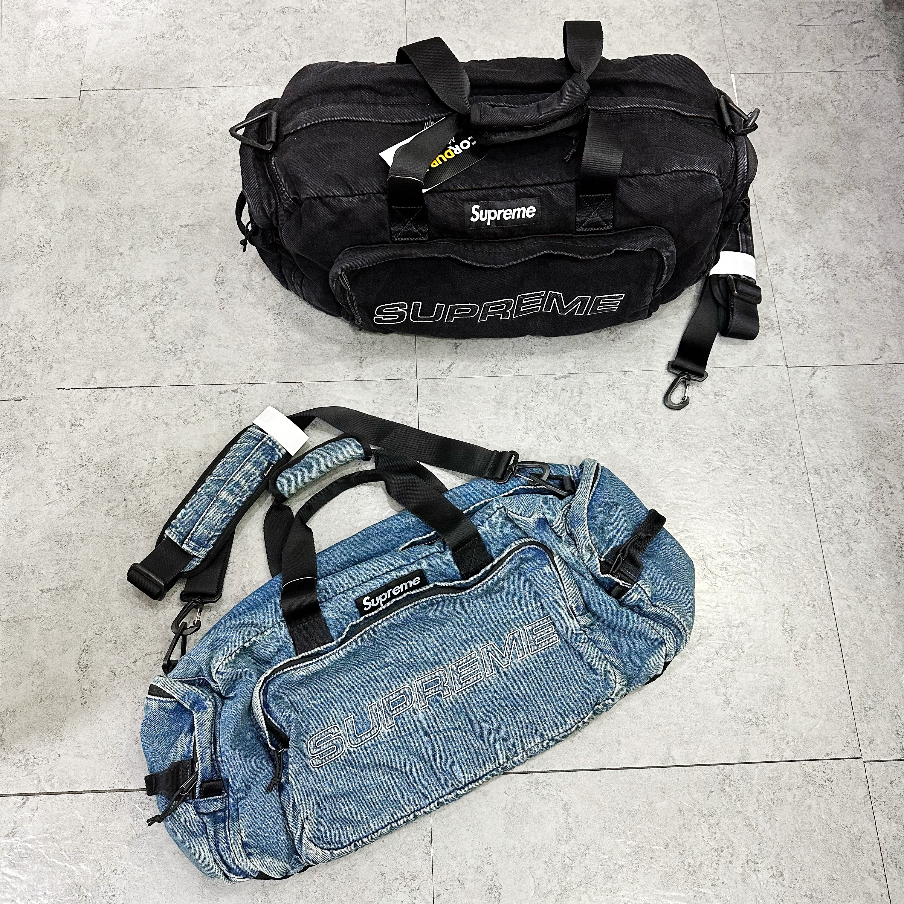 SUPREME FW25 DENIM DUFFLE BAG
