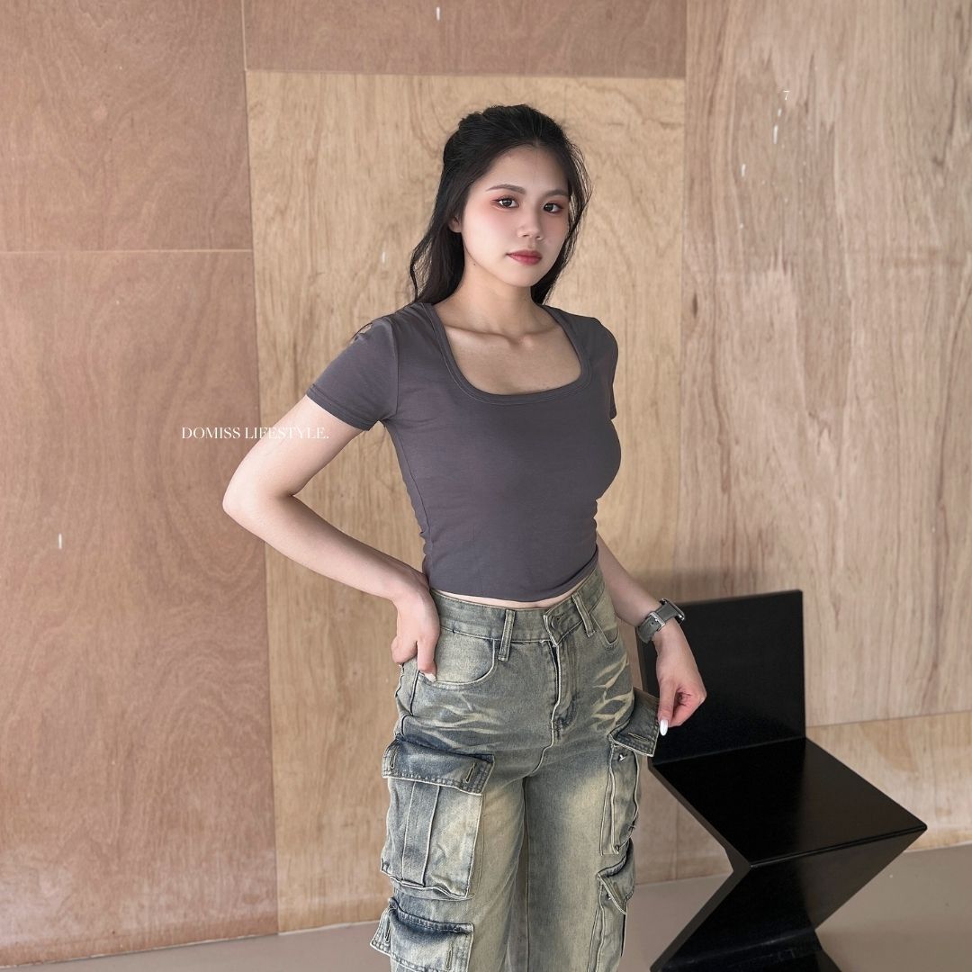 【DOMISS自訂】大貨方領! 百搭短袖打底Tee-5色 短袖上衣 T恤 (現貨)