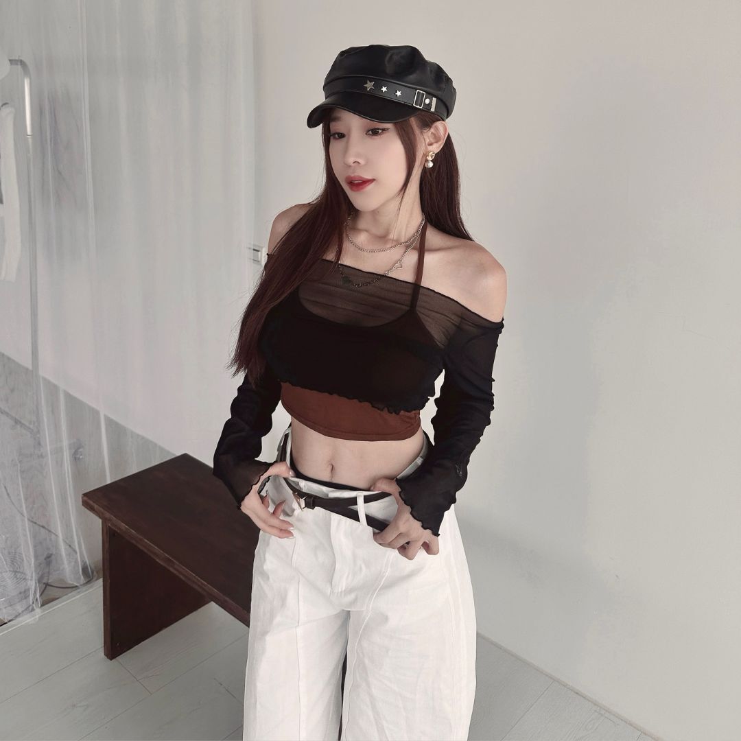 【純淨廓形】DOMISS附皮帶! 寬鬆長褲 廓形寬褲 -2色 (現貨)