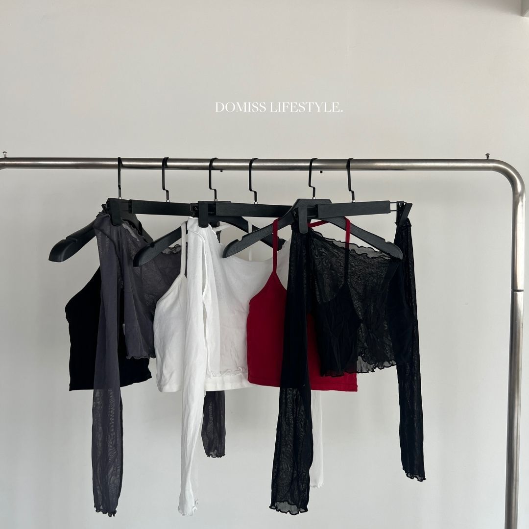【DOMISS自訂】小心機套裝! T字美背背心+透膚罩衫 內衣 性感上衣-4色(現貨)
