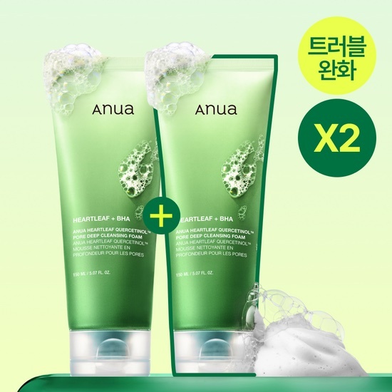 《olive young連線》Anua Heartleaf Quercetinol Pore Deep Cleansing Foam 150ml*2ea