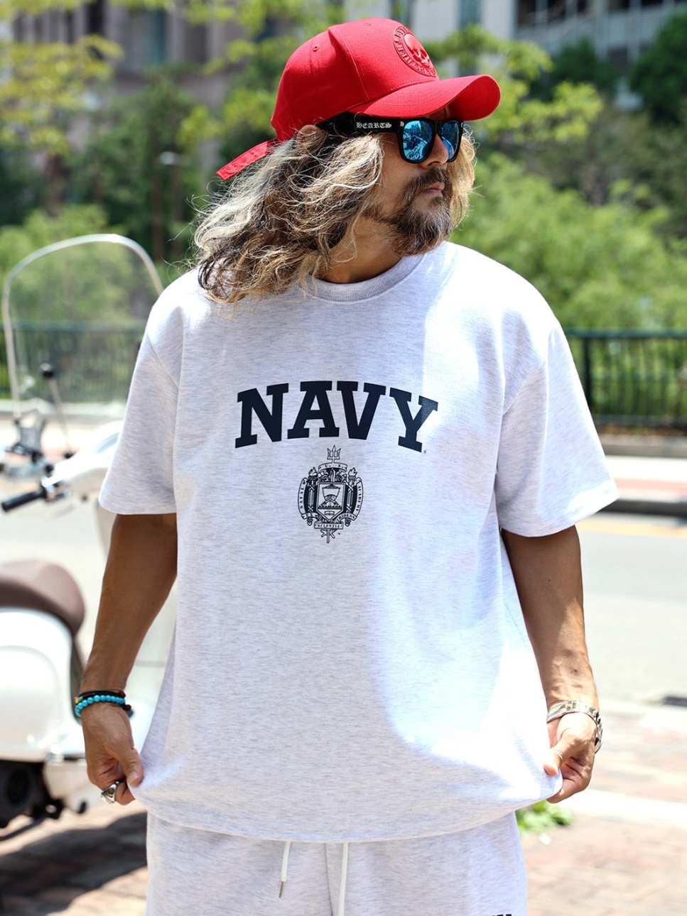 NAVY 印花短袖T恤