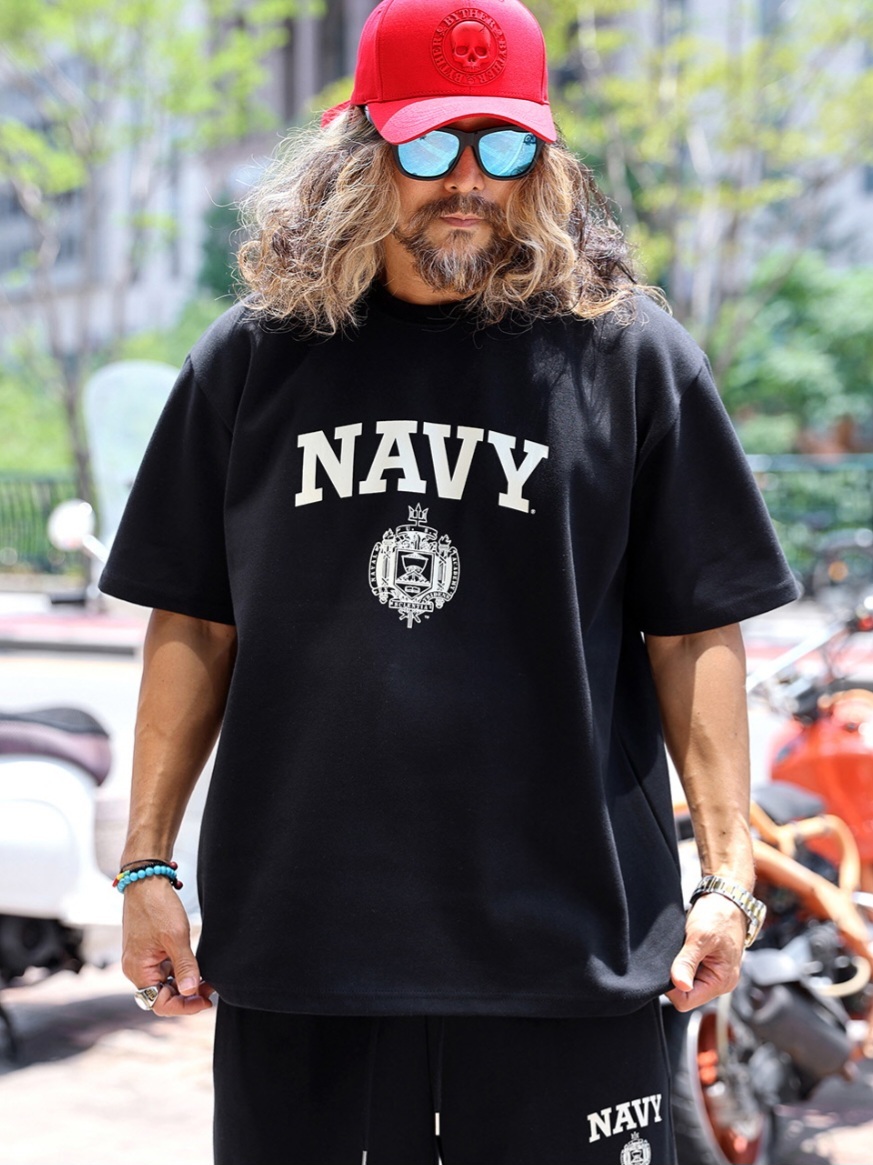 NAVY 印花短袖T恤