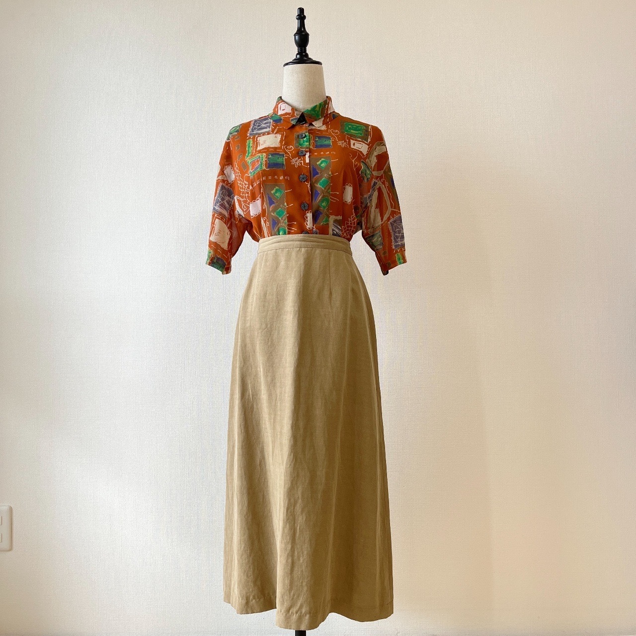 Mademoiselle NON NON日本製卡其色半身裙