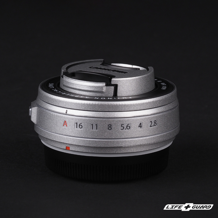 LIFE+GUARD 鏡頭貼膜安裝示意，適用 FUJIFILM XF 23mm F2.8 R WR