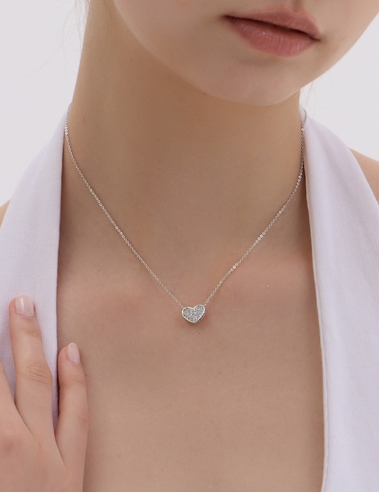 貝殼光雙面滿鑽項鏈