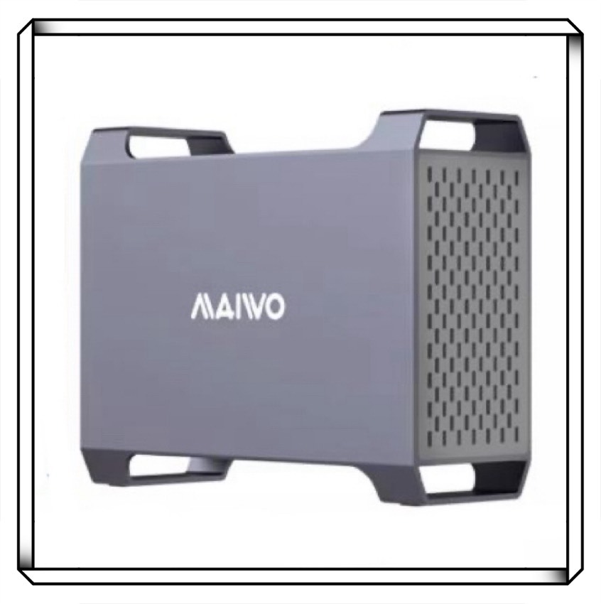 MAIWO 3.5吋 02Bay 10G Type-C 磁盤陣列硬碟外接盒 雙槽陣列盒 四種RAID模式 帶風扇