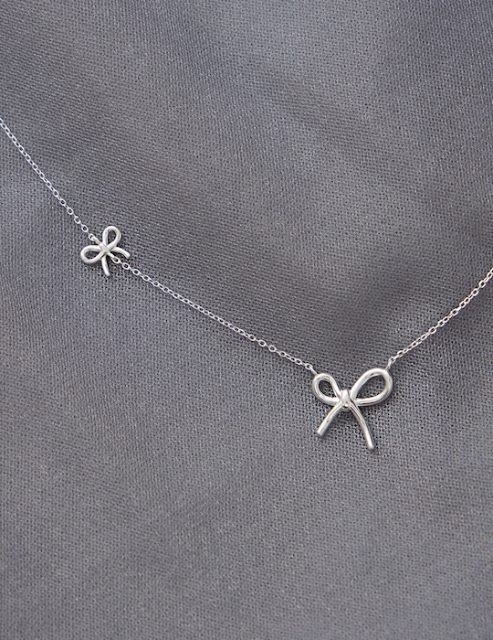 【925純銀】優雅舞動蝴蝶結項鍊
